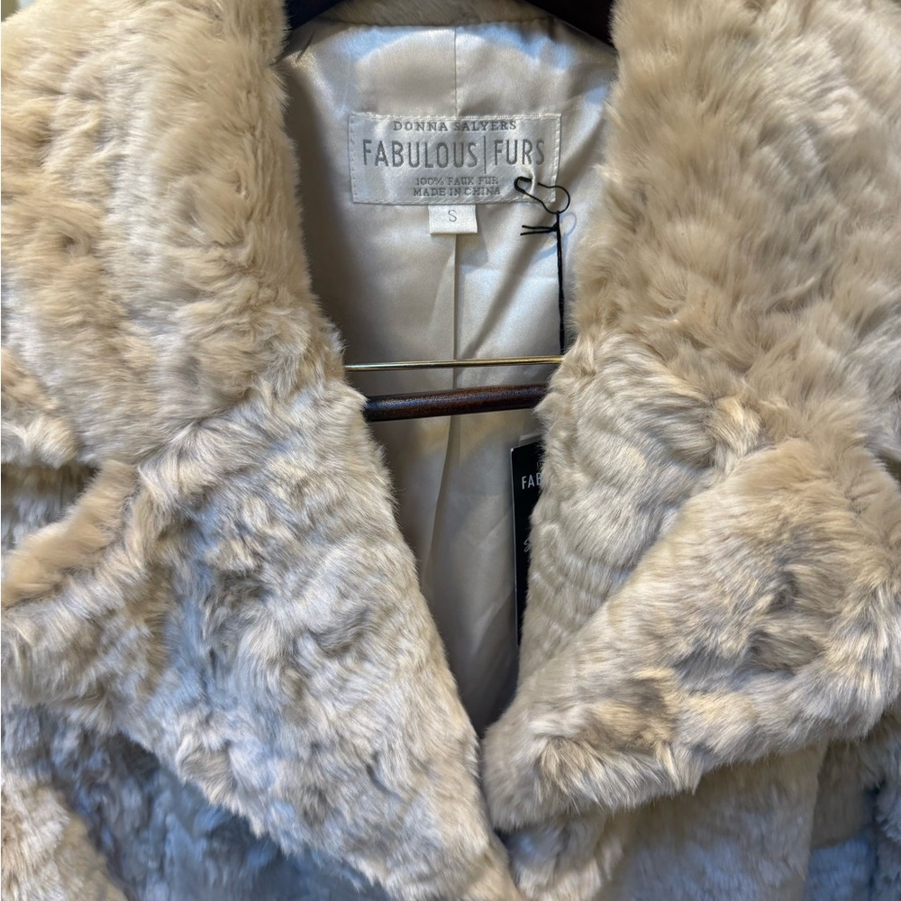 Cream Faux Fur Coat - Picture 3 of 9